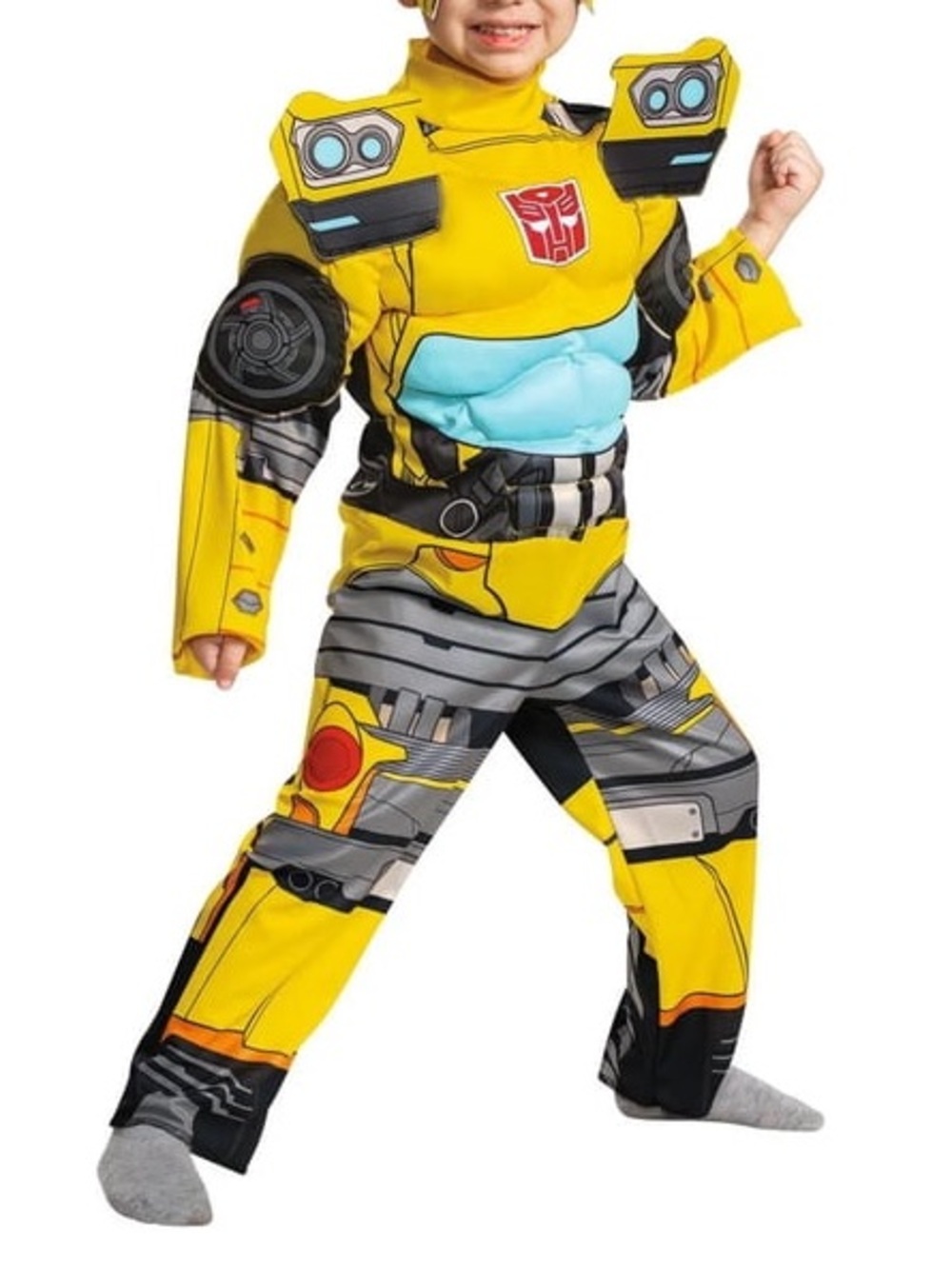 Kids Yellow Bumblebee-Style Superhero Costume with Padded Chest